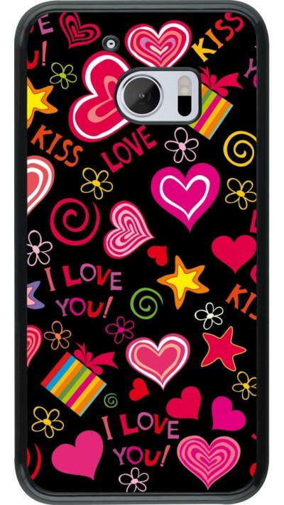 HTC 10 Case Hülle - Valentine 2023 love symbols