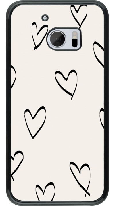 HTC 10 Case Hülle - Valentine 2023 minimalist hearts