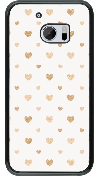 Coque HTC 10 - Valentine 2023 multiple gold hearts