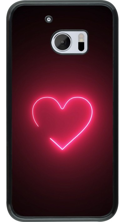 HTC 10 Case Hülle - Valentine 2023 single neon heart