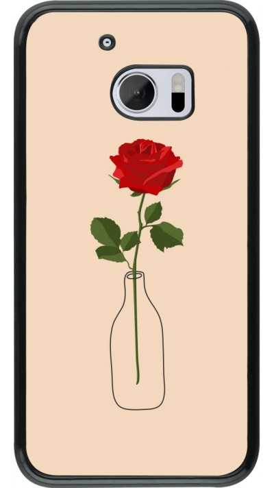 Coque HTC 10 - Valentine 2023 single rose in a bottle