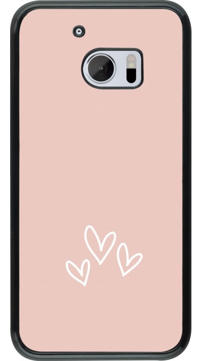 HTC 10 Case Hülle - Valentine 2023 three minimalist hearts