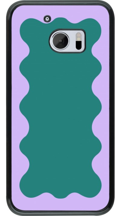 Coque HTC 10 - Wavy Rectangle Green Purple