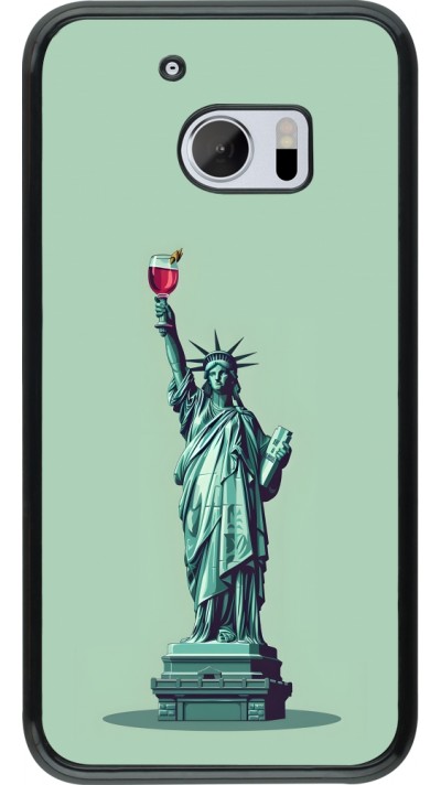 Coque HTC 10 - Wine Statue de la liberté avec un verre de vin