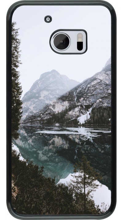 HTC 10 Case Hülle - Winter 22 snowy mountain and lake