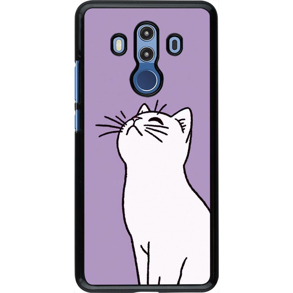 Coque Huawei Mate 10 Pro - Chat sur fond violet
