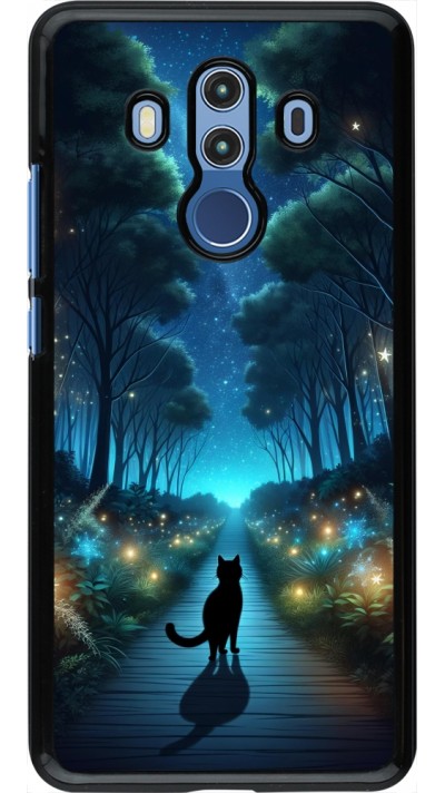 Coque Huawei Mate 10 Pro - Chat noir promenade