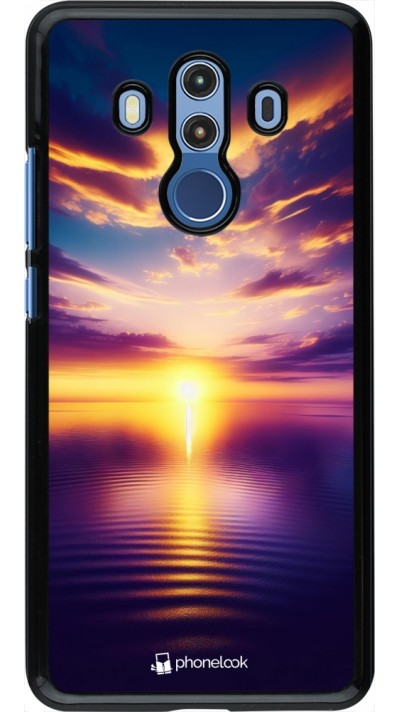 Coque Huawei Mate 10 Pro - Coucher soleil jaune violet