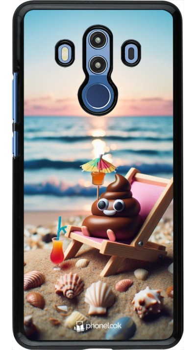 Huawei Mate 10 Pro Case Hülle - Kackhaufen Emoji auf Liegestuhl