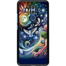 Coque Huawei Mate 10 Pro - hibou volant floral