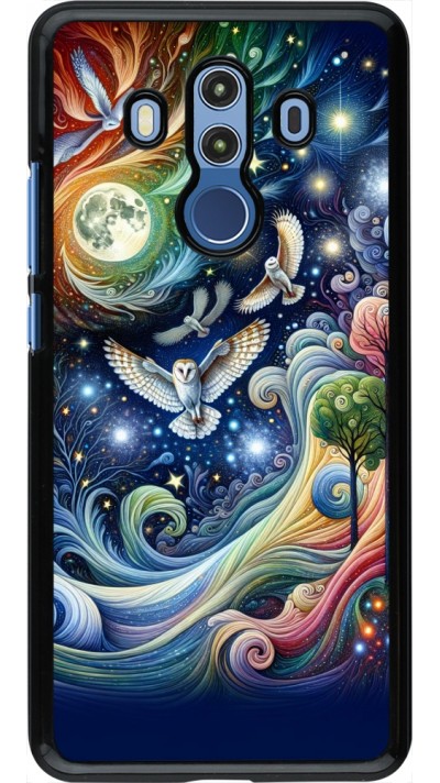 Coque Huawei Mate 10 Pro - hibou volant floral
