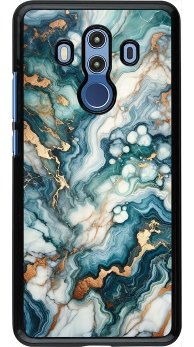 Coque Huawei Mate 10 Pro - Marbre Vert Bleu Doré