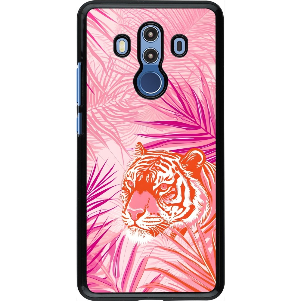 Huawei Mate 10 Pro Case Hülle - Tiger Palmen rosa