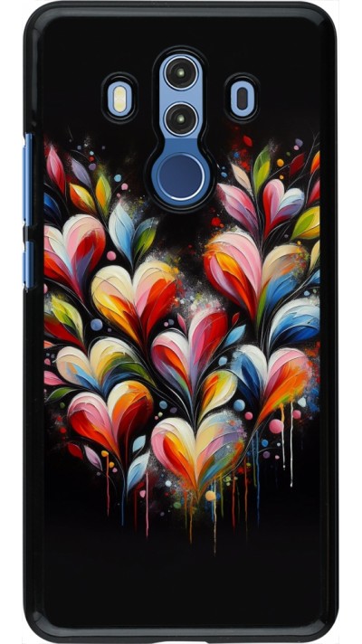 Coque Huawei Mate 10 Pro - Valentine 2024 Coeur Noir Abstrait