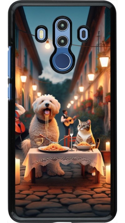 Huawei Mate 10 Pro Case Hülle - Valentin 2024 Hund & Katze Kerzenlicht