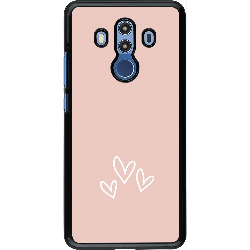 Coque Huawei Mate 10 Pro - Valentine 2023 three minimalist hearts
