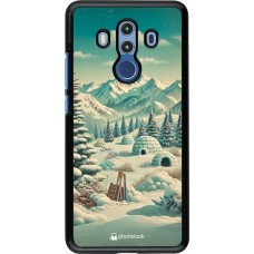 Huawei Mate 10 Pro Case Hülle - Vintage Schneebedeckter Berg Iglu