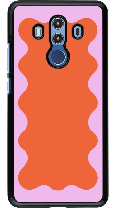 Huawei Mate 10 Pro Case Hülle - Wavy Rectangle Orange Pink