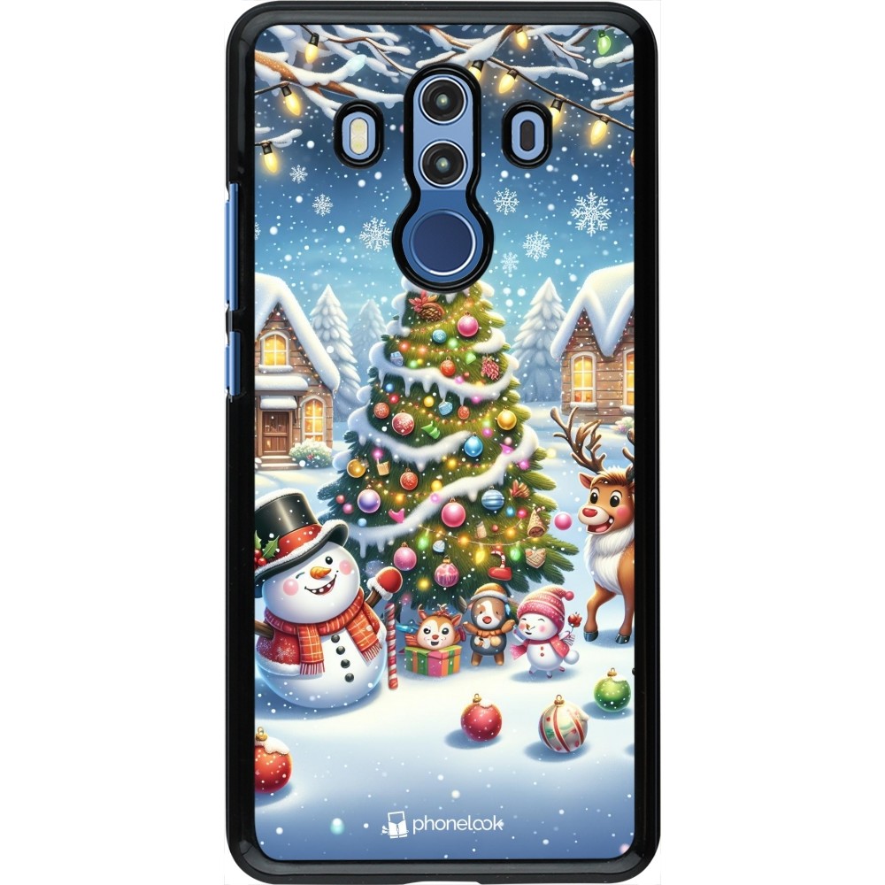 Huawei Mate 10 Pro Case Hülle - Weihnachten 2023 Schneemann und Tannenbaum