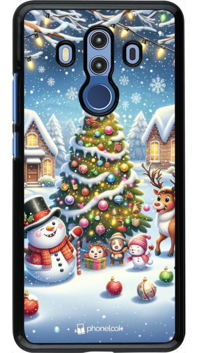 Huawei Mate 10 Pro Case Hülle - Weihnachten 2023 Schneemann und Tannenbaum