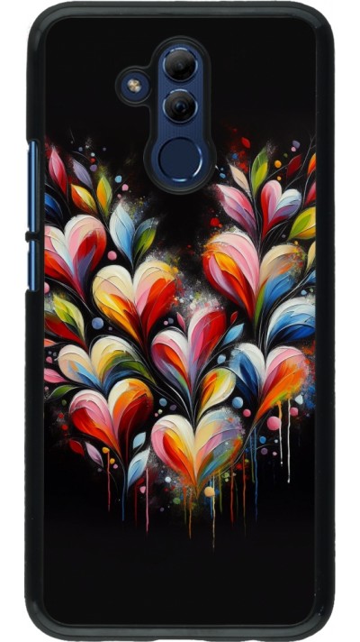 Coque Huawei Mate 20 Lite - Valentine 2024 Coeur Noir Abstrait