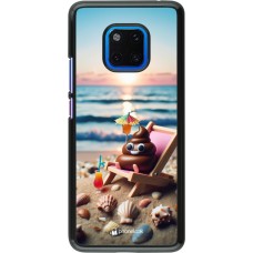 Huawei Mate 20 Pro Case Hülle - Kackhaufen Emoji auf Liegestuhl