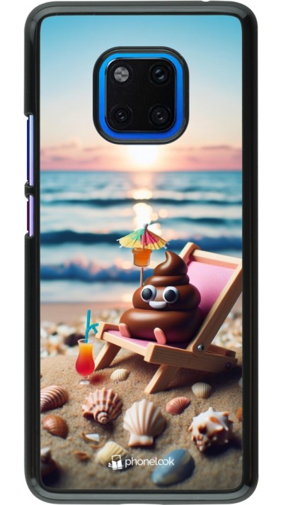 Huawei Mate 20 Pro Case Hülle - Kackhaufen Emoji auf Liegestuhl