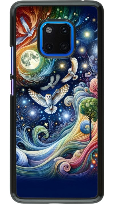 Coque Huawei Mate 20 Pro - hibou volant floral