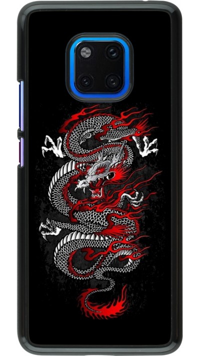 Coque Huawei Mate 20 Pro - Japanese style Dragon Tattoo Red Black