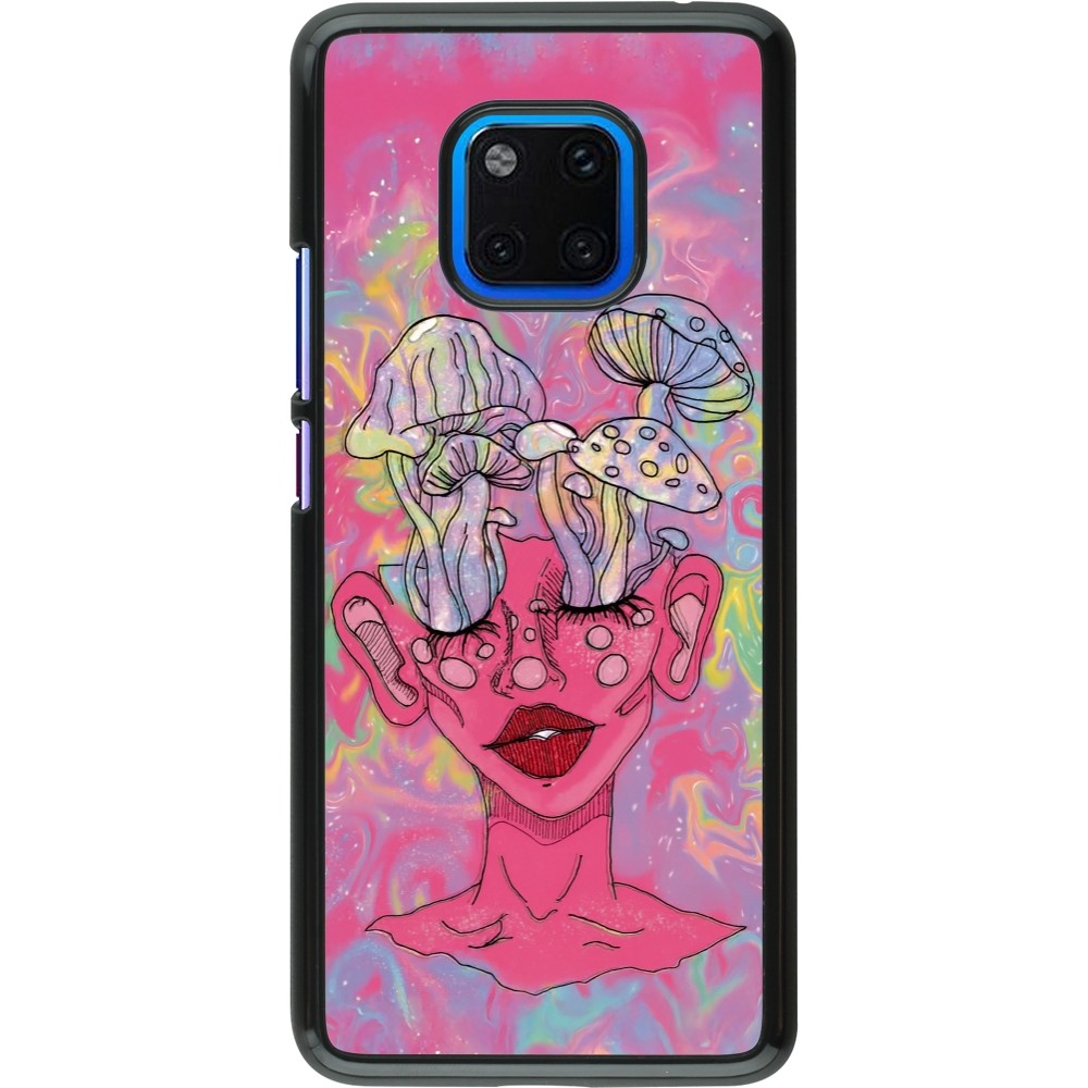 Huawei Mate 20 Pro Case Hülle - Psychedelic pink mushroom