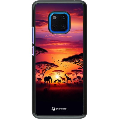 Huawei Mate 20 Pro Case Hülle - Safari Sonnenuntergang Wildtiere