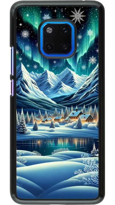 Coque Huawei Mate 20 Pro - Snowy Mountain Village Lake night