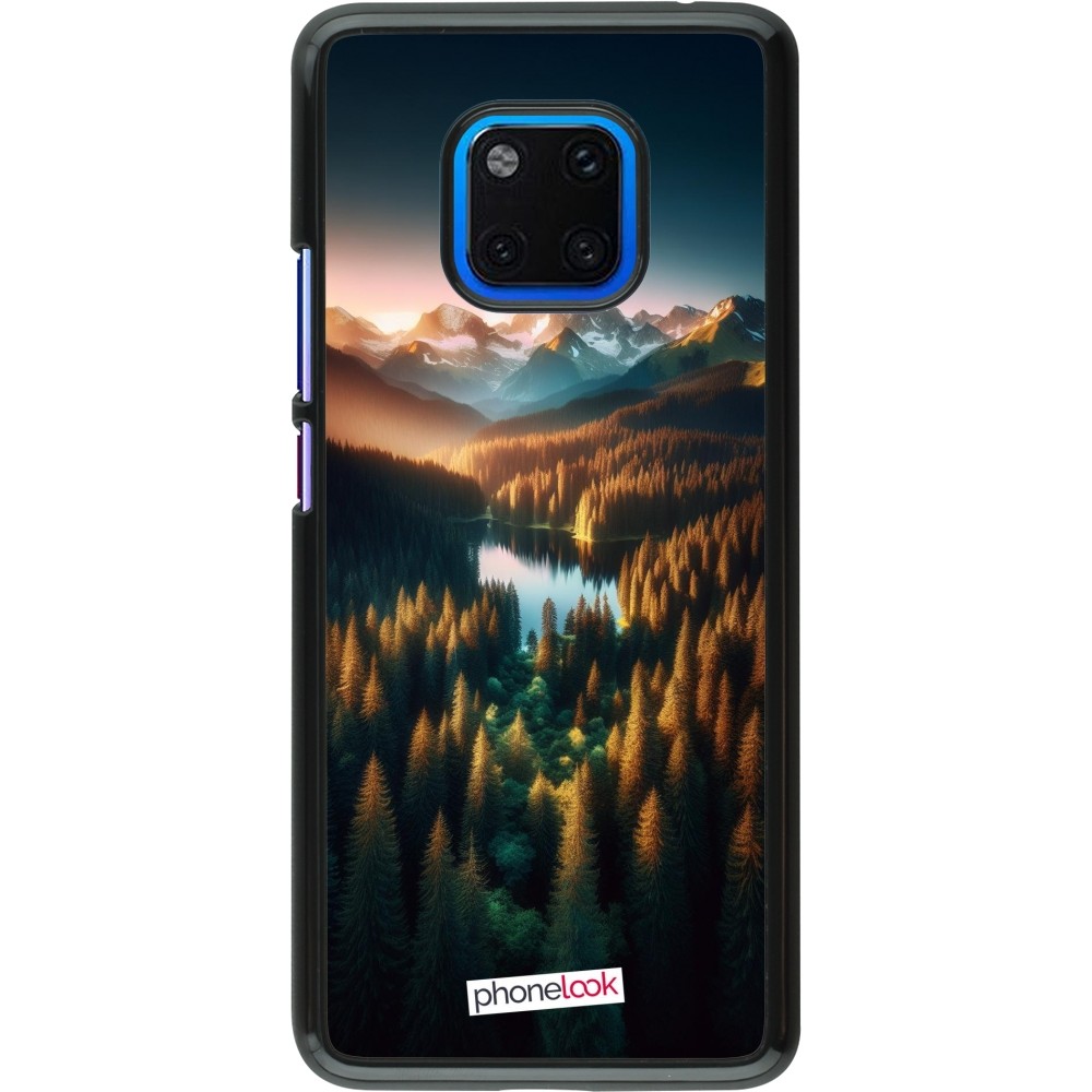 Huawei Mate 20 Pro Case Hülle - Sonnenuntergang Waldsee