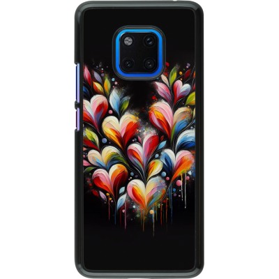 Huawei Mate 20 Pro Case Hülle - Valentin 2024 Schwarzes Herz Abstrakt