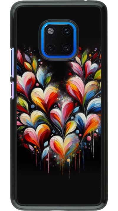 Coque Huawei Mate 20 Pro - Valentine 2024 Coeur Noir Abstrait