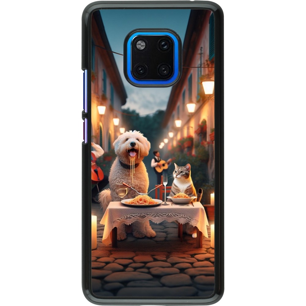 Huawei Mate 20 Pro Case Hülle - Valentin 2024 Hund & Katze Kerzenlicht