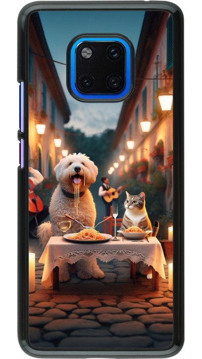 Coque Huawei Mate 20 Pro - Valentine 2024 Dog & Cat Candlelight