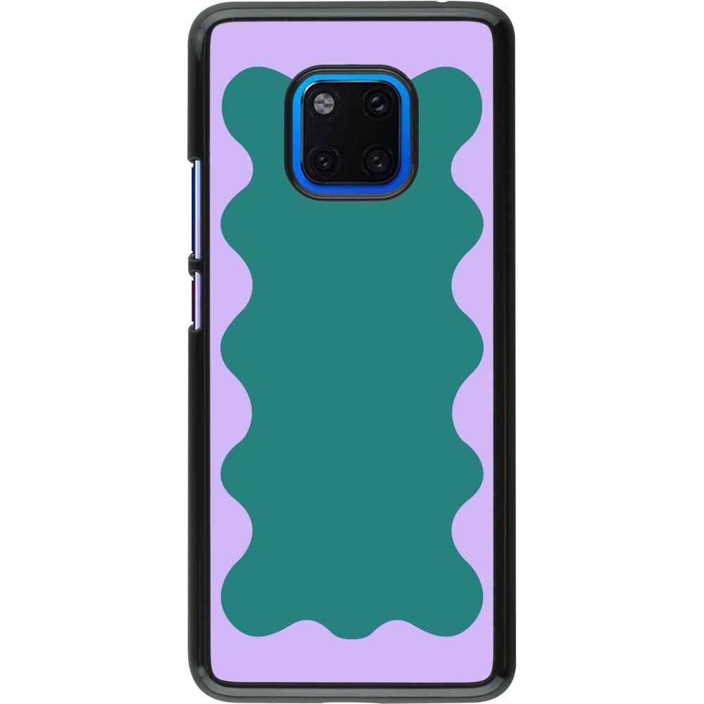 Huawei Mate 20 Pro Case Hülle - Wavy Rectangle Green Purple