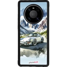 Coque Huawei Mate 40 Pro - Silicone rigide noir Porsche 911 Mountain Watercolor