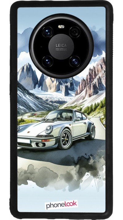 Huawei Mate 40 Pro Case Hülle - Silikon schwarz Porsche 911 Berg Aquarell