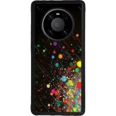 Huawei Mate 40 Pro Case Hülle - Silikon schwarz Abstract Bubble Lines