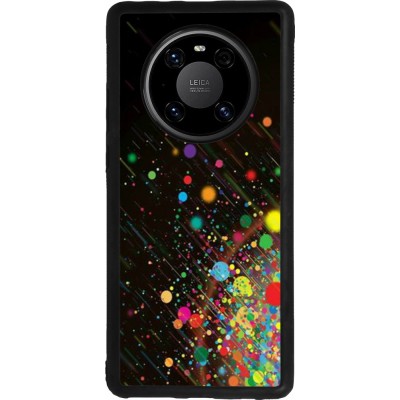 Huawei Mate 40 Pro Case Hülle - Silikon schwarz Abstract Bubble Lines