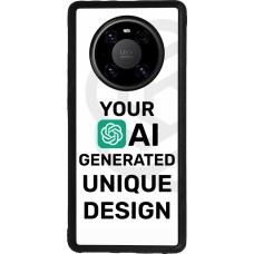 Coque Huawei Mate 40 Pro - Silicone rigide noir Unique au monde générée par intelligence artificielle (AI) avec vos idées