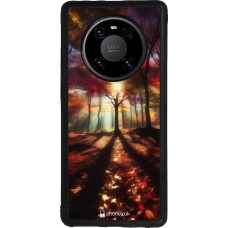 Huawei Mate 40 Pro Case Hülle - Silikon schwarz Herbstlicher goldener Glanz