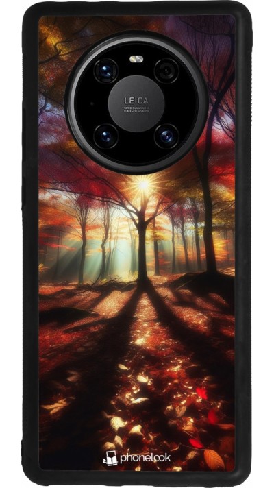 Huawei Mate 40 Pro Case Hülle - Silikon schwarz Herbstlicher goldener Glanz