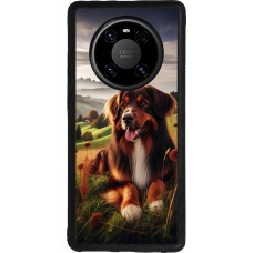 Coque Huawei Mate 40 Pro - Silicone rigide noir Chien Campagne Suisse