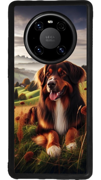 Coque Huawei Mate 40 Pro - Silicone rigide noir Chien Campagne Suisse