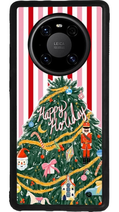 Coque Huawei Mate 40 Pro - Silicone rigide noir Christmas 25 Happy Holiday