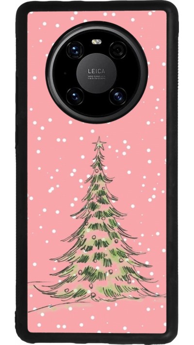 Coque Huawei Mate 40 Pro - Silicone rigide noir Christmas 25 Pink Tree