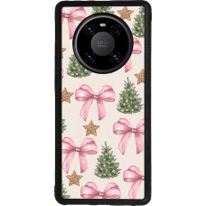 Coque Huawei Mate 40 Pro - Silicone rigide noir Christmas 25 Vintage Ribbons